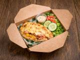 Pechuga rellena plátano maduro
